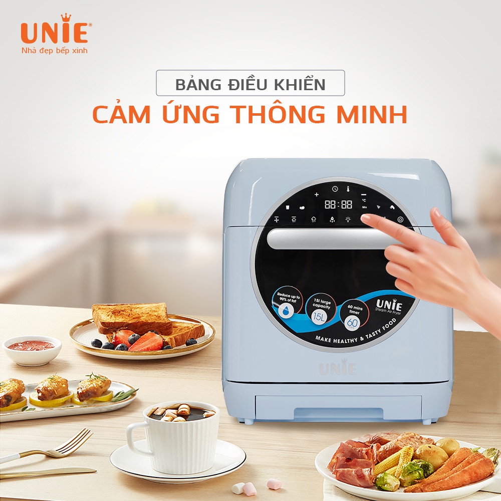 Nồi Chiên Hấp Đa Năng UNIE Steam Color, Dung tích 15 Lít, Công suất 2600W, Hàng Chính Hãng
