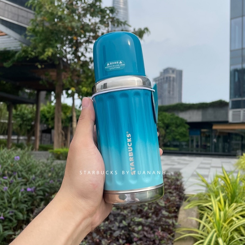 [Chính hãng] Bình Giữ Nhiệt Starbucks Gradient Retro Blue 355ml