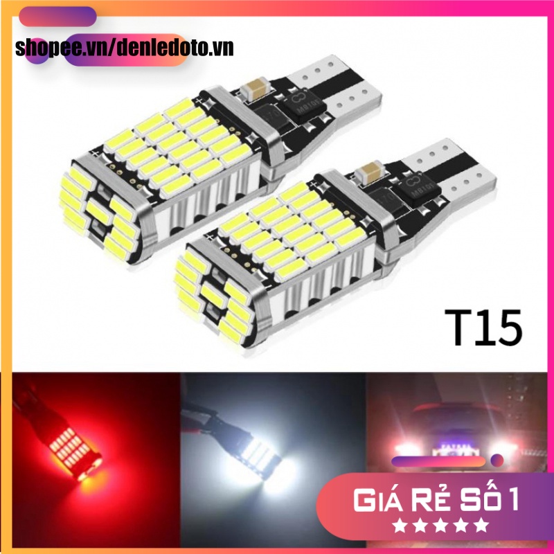 Đèn LED T15 Bóng Đèn LED Lùi Xe Siêu Sáng T15 W16W 921 45 SMD 4014 cho ô-tô