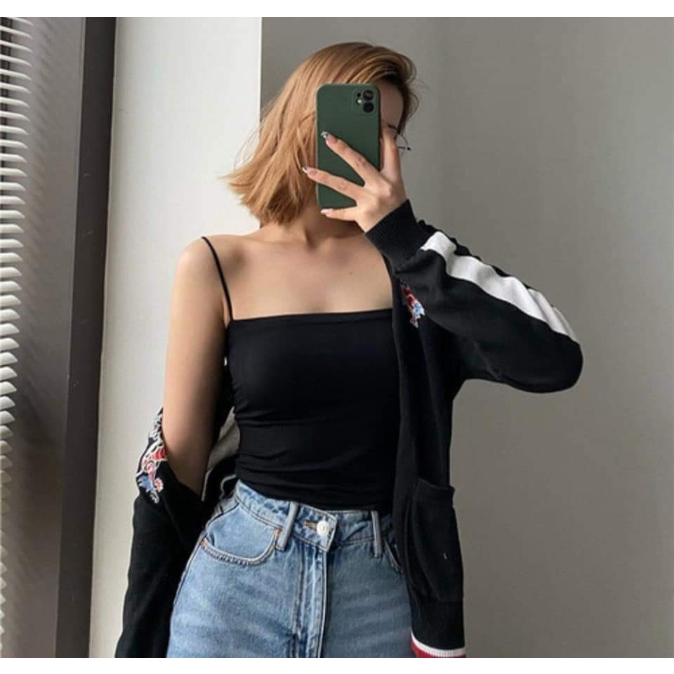 Áo 2 dây bigsize sợi bún có mút ngực size từ 50kg đến 80kg