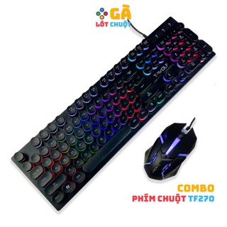 Bàn phím giả cơ kèm chuột gaming T-WOLF 270, bàn phím máy tính và có đèn LED - GÀ LÓT CHUỘT