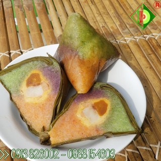 Bánh Ú Ba Màu nhân mặn (Bánh ú Sắc) [Bánh tét Trà Cuôn Hai Lý tại Trà Vinh]