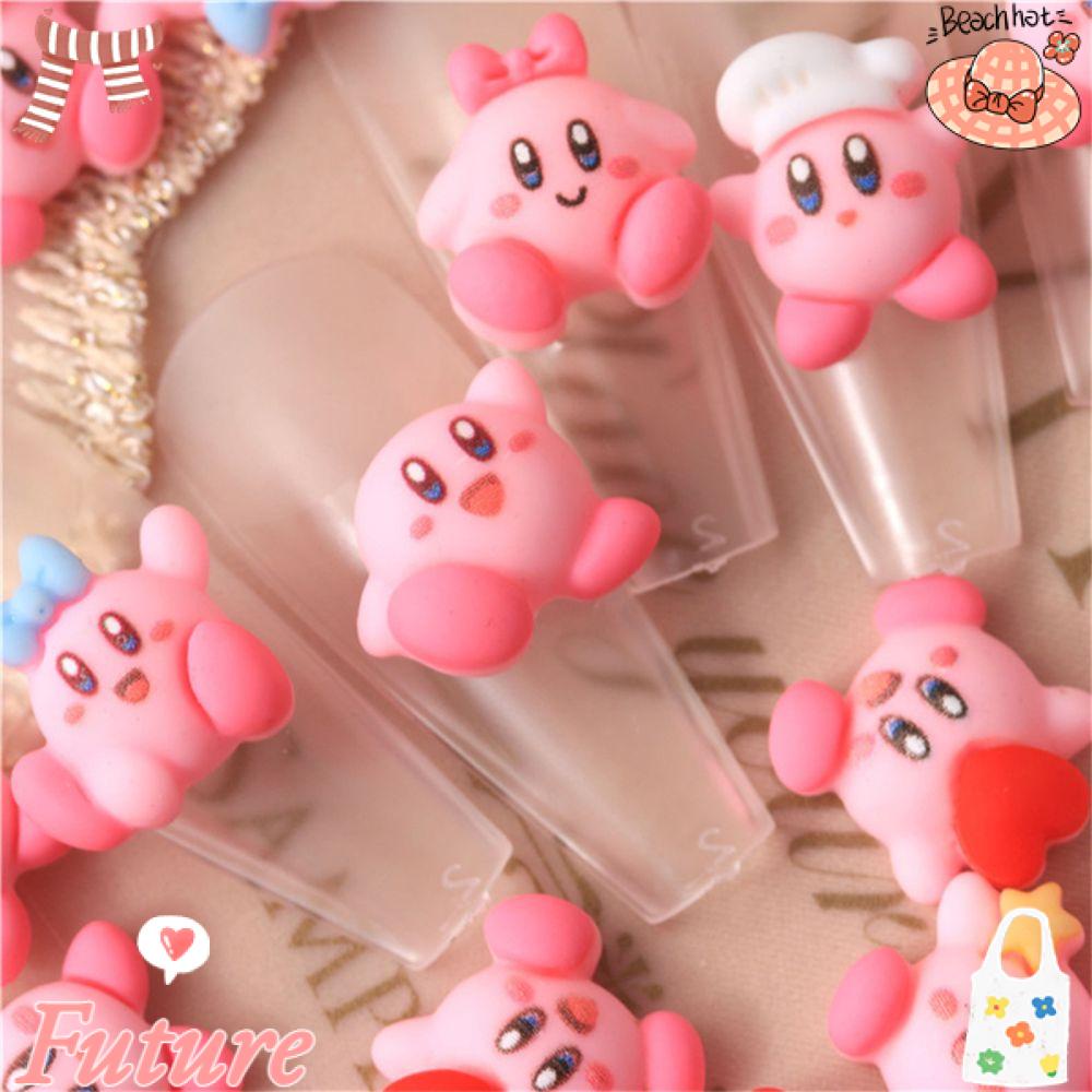 Set 10 Phụ Kiện Trang Trí Móng Tay Nghệ Thuật DIY Xinh Xắn|Màu Hồng