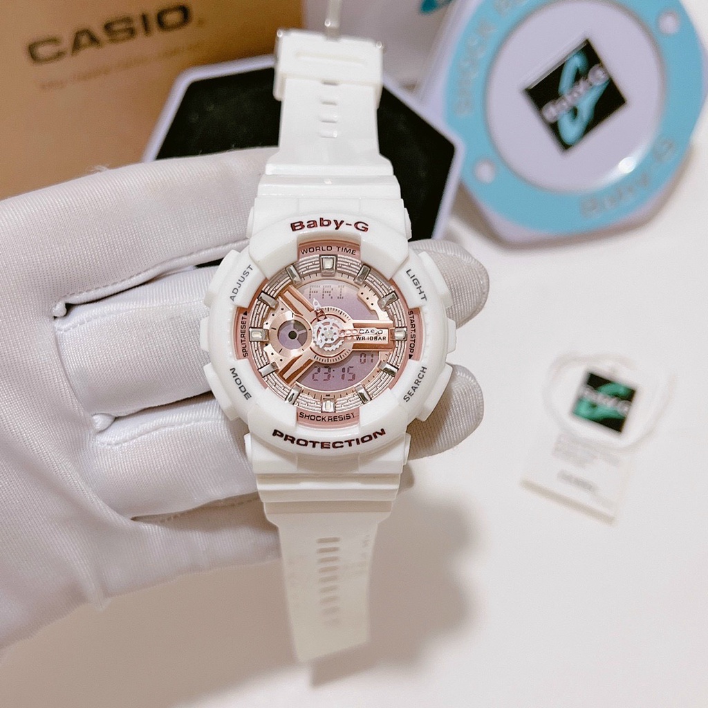 Đồng hồ nữ Baby - G Casio hàng cao cấp, size 40mm, dây cao su dẻo, kim thể thao dành cho nữ