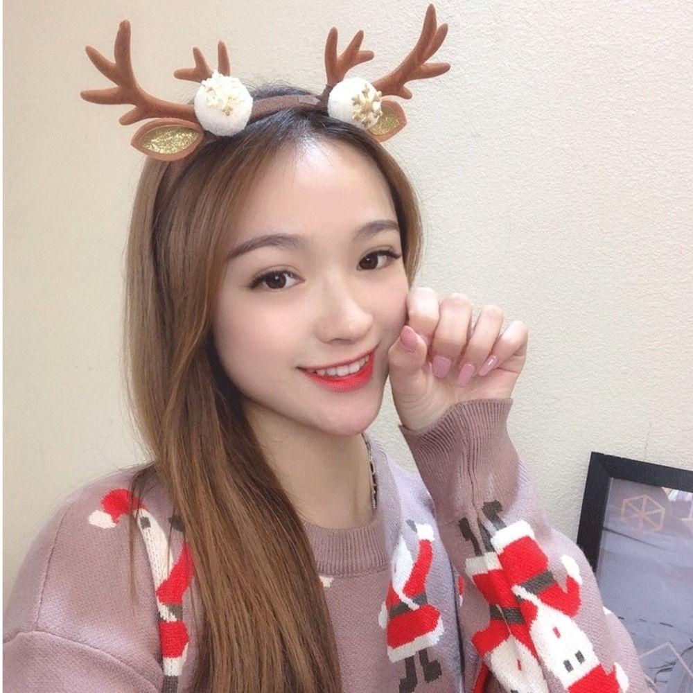 Băng Đô Cài Tóc Hình Bông Tuyết / Tuần Lộc Giáng Sinh Dễ Thương Dành Cho Nữ