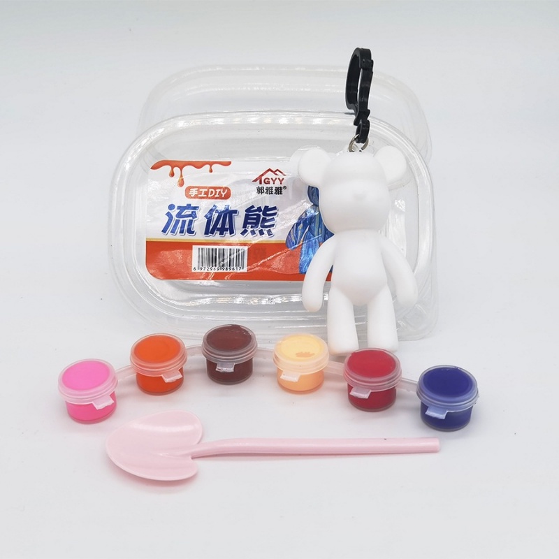 Móc Khóa Hình Gấu Dạng Lỏng 6 Màu Tự Làm Thủ Công Dành Cho Trẻ Em