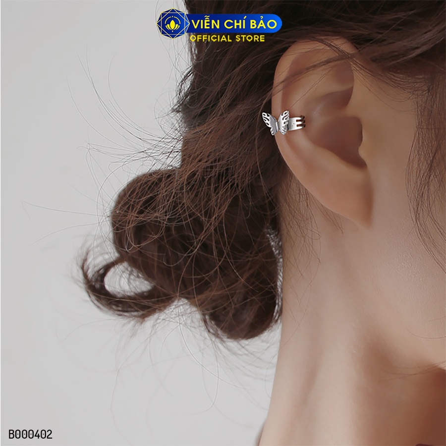 Bông tai bạc nữ kẹp vành butterfly chất liệu bạc 925 thời trang phụ kiện trang sức Viễn Chí Bảo B000402