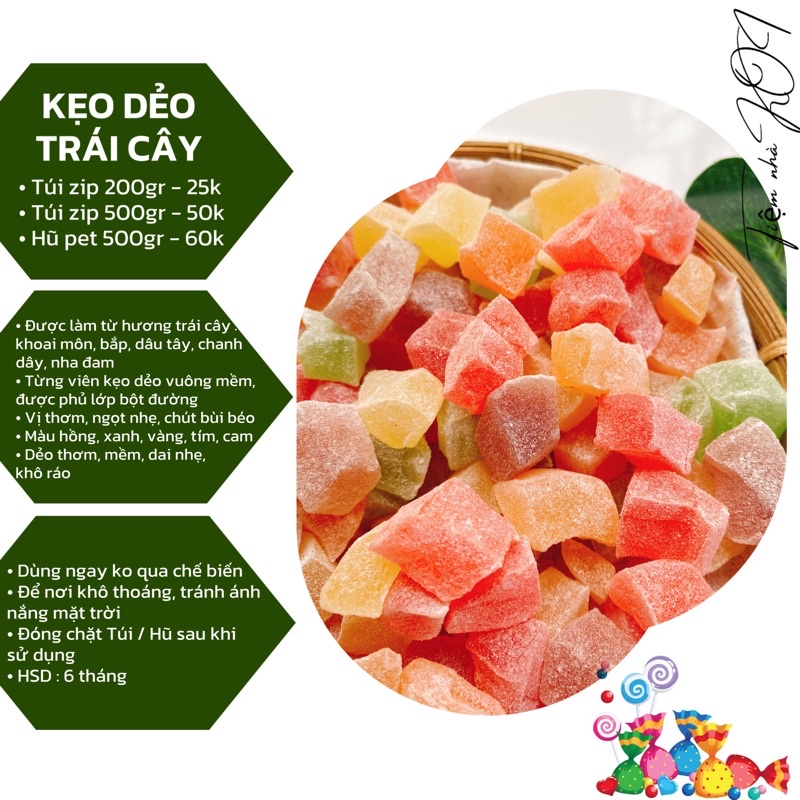Kẹo dẻo trái cây / 200gr / 500gr - Đặc sản Đà Lạt