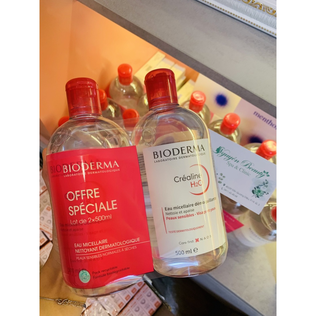 Nước Tẩy Trang Bioderma Sensibio 500ml thẩm thấu nhẹ nhàng dưỡng ẩm da ngăn ngừa da khô, lão hóa