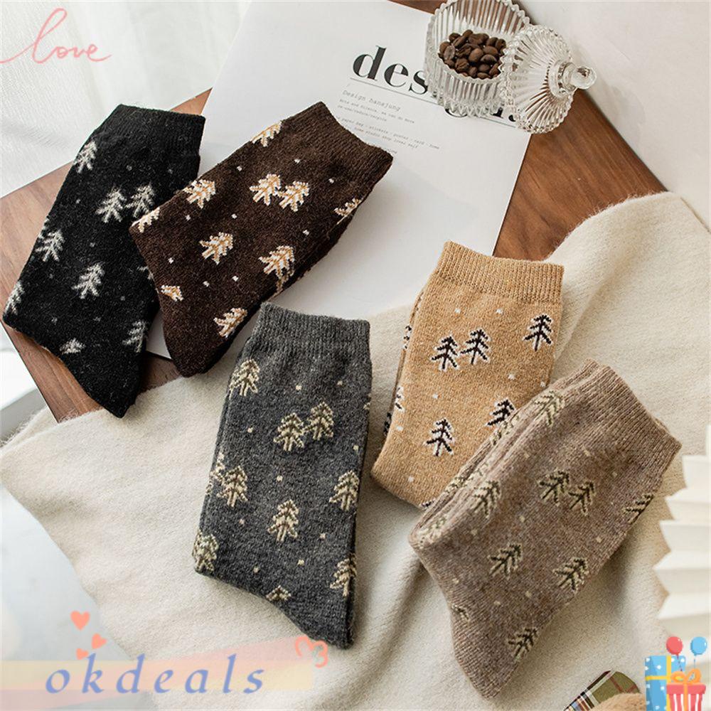 Vớ Len Dày Thoáng Khí Thời Trang Giáng Sinh Phong Cách Hàn Quốc