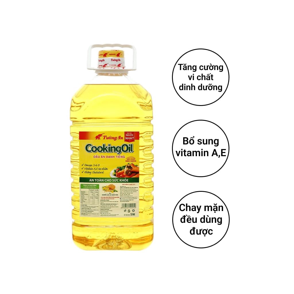 Dầu Ăn Tường An Cooking Oil Chai 5 Lít/ DATE MỚI THÁNG 08/2025