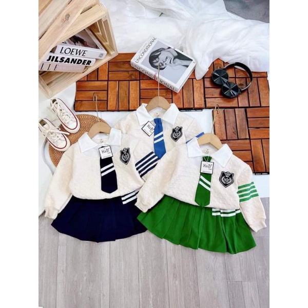 Set váy học sinh bé gái