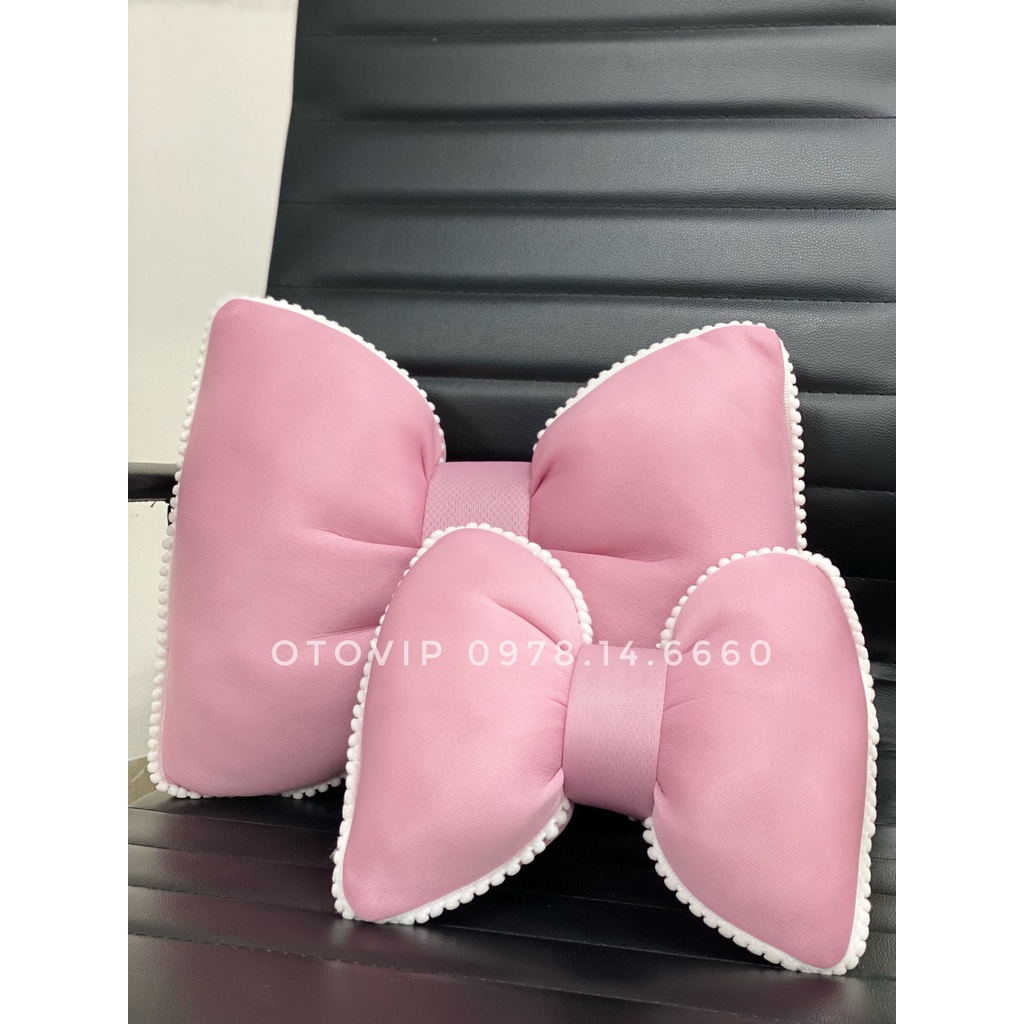 Bộ tựa đầu lưng nhồi bông họa hình hoa,nơ dễ thương.Bộ gối tựa dùng cho ô tô, ghế sopha