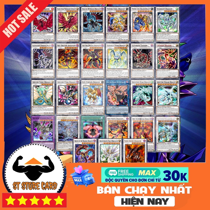 [Bộ 26] Thẻ bài Yugioh Boss Dragons yugioh 5DS thẻ in custom ST STORE CARD