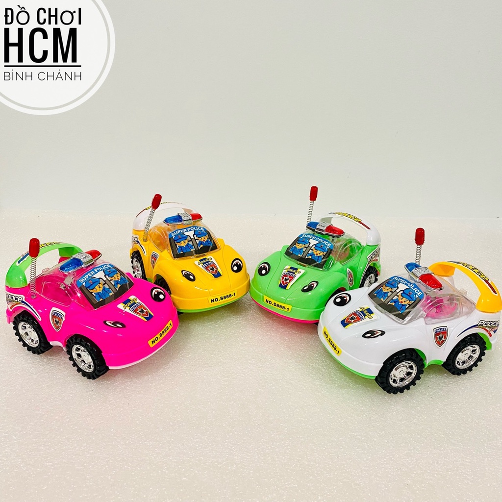 Đồ chơi trẻ em xe ô tô rút cót, kéo cót dây cho bé thích khám phá mô hình xe hơi, xe cảnh sát S888