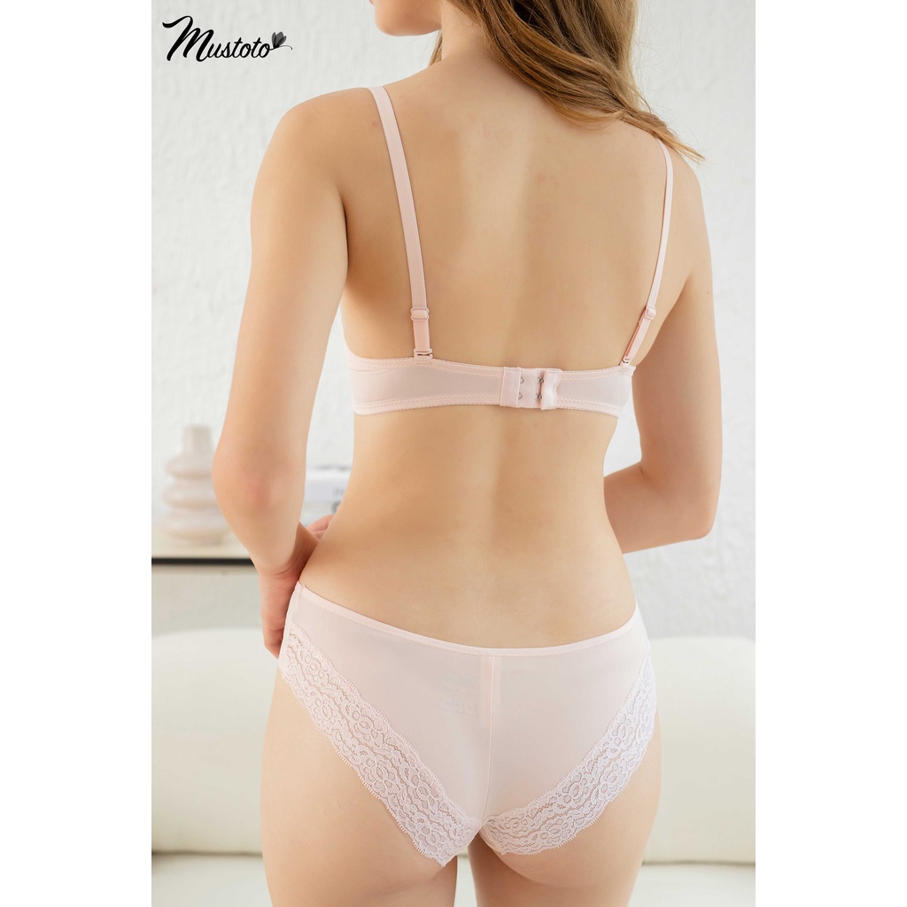 Combo 2 Áo Lót Nữ Mút Mỏng 1cm Có Gọng Nâng Ngực Calia Hồng Phấn, Xanh (Mustoto MA1701)