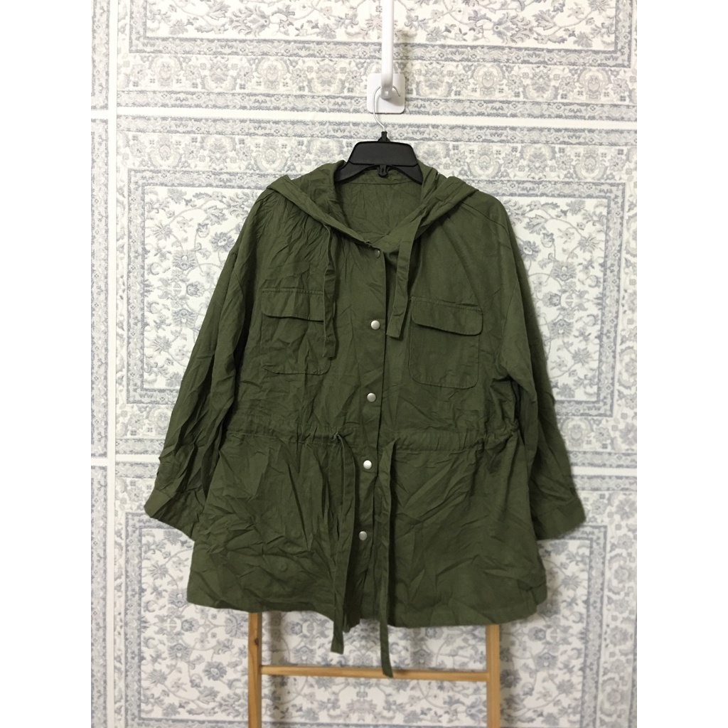 áo khoác si 1 lớp free size 3XL 1 lớp kaki xanh lá form rộng