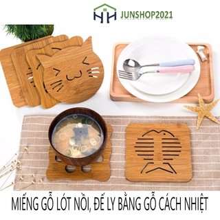Combo 2 miếng lót nồi cách nhiệt gỗ ép hình ngộ nghĩnh -junshop2011