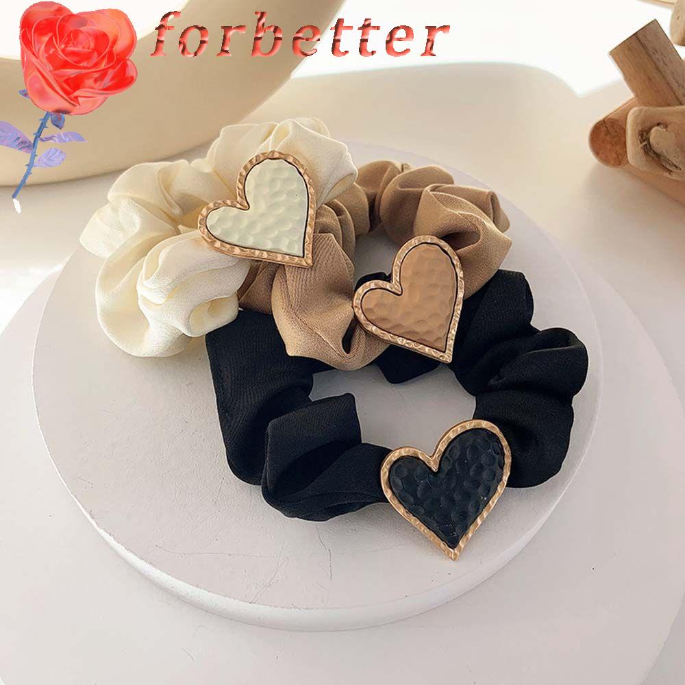 Dây Buộc Tóc Co Giãn Họa Tiết Trái Tim Phong Cách Hàn Quốc Thời Trang Cho Nữ