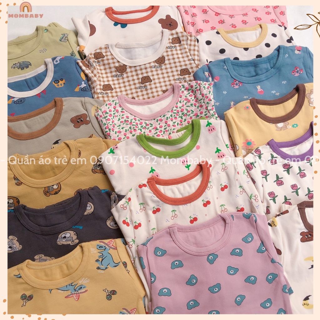 Bộ Dài Tay Hoạ Tiết Thun Cotton Co Dãn Cho Bé 8-28kg Thích Hợp Thu Đông