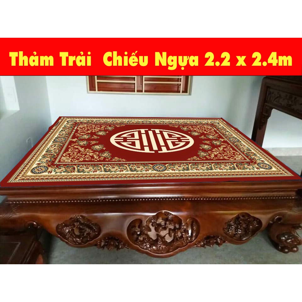 Thảm trải chiếu ngựa, thảm trải sập kích thước 2.2 x 2.4m, bali 5d rẻ đẹp