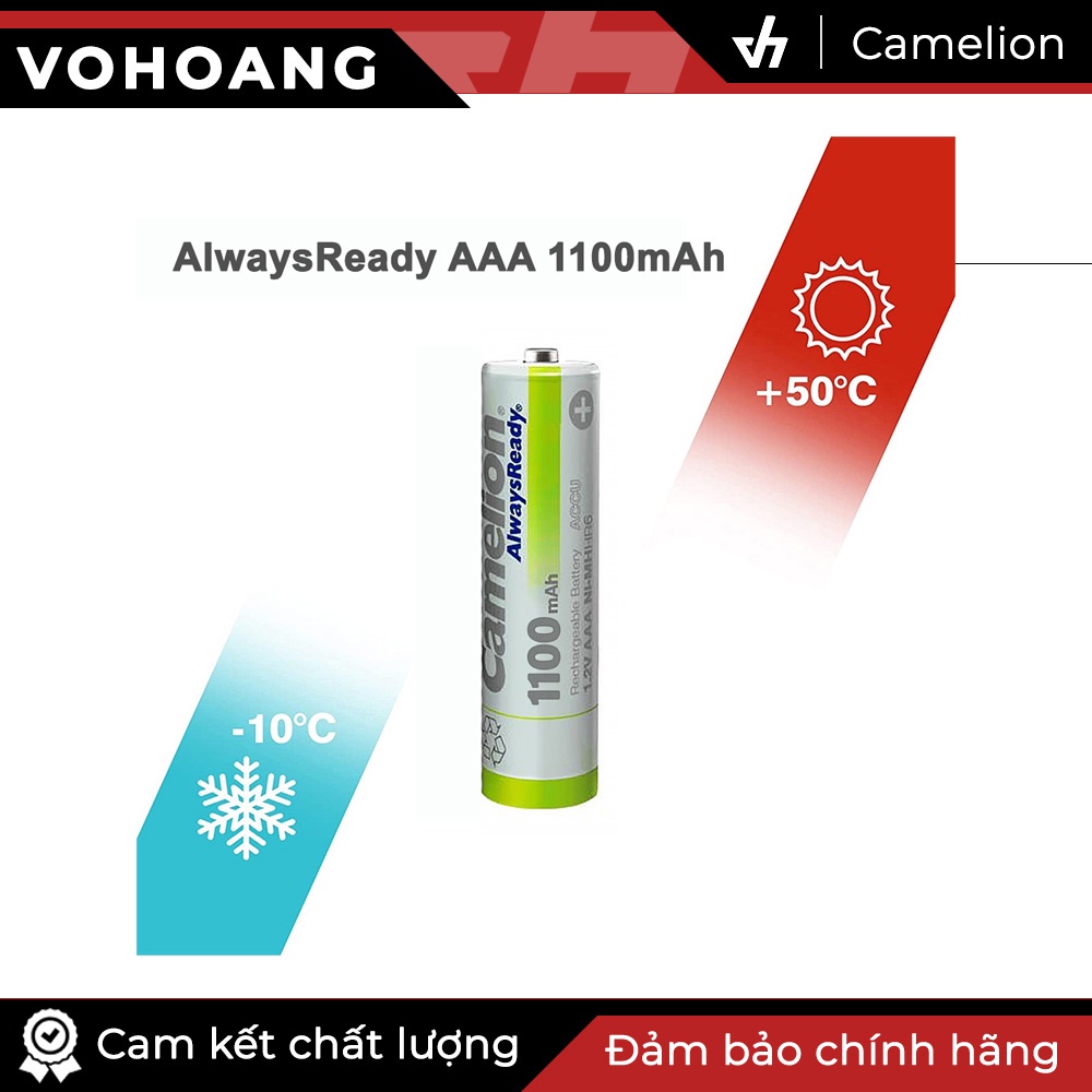 Bộ 4 pin sạc AAA Camelion 1100mAh - Chính hãng, dung lượng lớn, hiệu suất thực cao