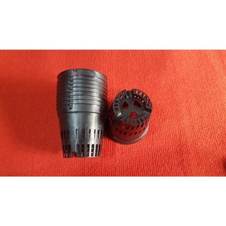 Combo 10 cái chậu lan đen nhiều lỗ phi 10cm.