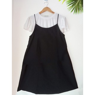 Evermom | set yếm bầu babydoll kèm áo thun