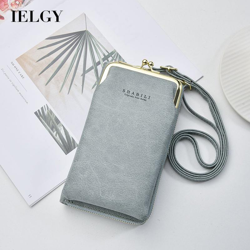 IELGY Túi Đeo Chéo Đựng Điện Thoại Sức Chứa Lớn Có Khóa Kéo Phong Cách Hàn Quốc Cổ Điển