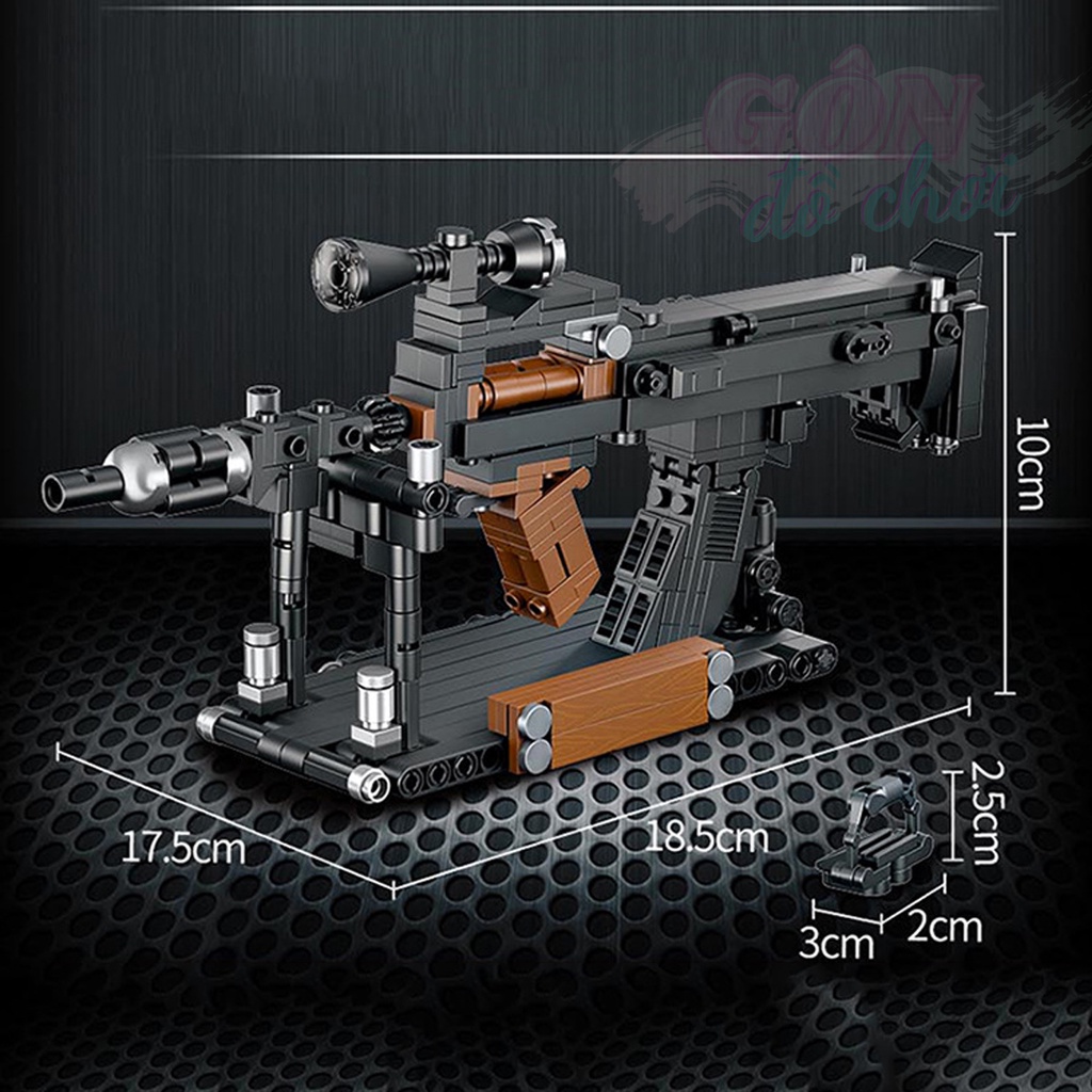 Mô hình lắp ráp đồ chơi súng 3d mini bộ xếp hình súng quân đội cho bé trẻ em thông minh Gôn đồ chơi