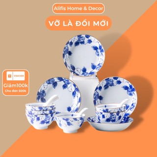 Bộ bát đĩa sứ cao cấp phong cách Bắc Âu 16 món Alifis