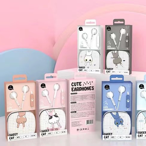 Tai Nghe Có Dây Hình Hoạt Hình Dễ Thương Có Dây 3.5mm Cho Apple OPPO Huawei Vivo Xiaomi