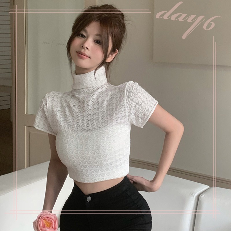 Áo Thun Croptop Tay Ngắn Màu Sắc Đơn Giản Quyến Rũ Cho Nữ