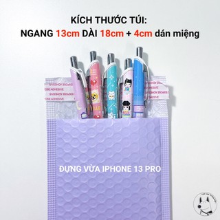 [HOT] Túi chống sốc 2 lớp dán miệng màu tím pastel đựng card bo góc