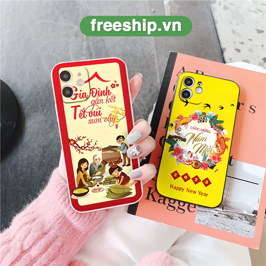 Ốp BVC iphone cạnh vuông Tết vui sum vầy cho 6/6splus/7/7plus/8/8plus/x/xr/xs/11/12/13/14/pro/max/plus/