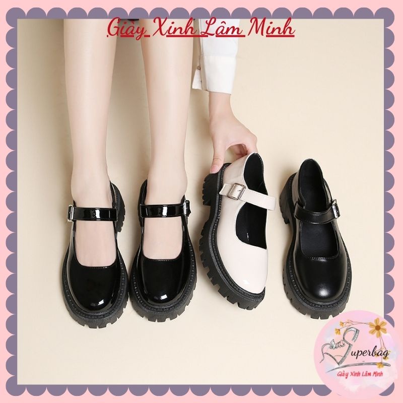 Giày Búp Bê Lolita Dây Cài Đế To Cao Cấp 210