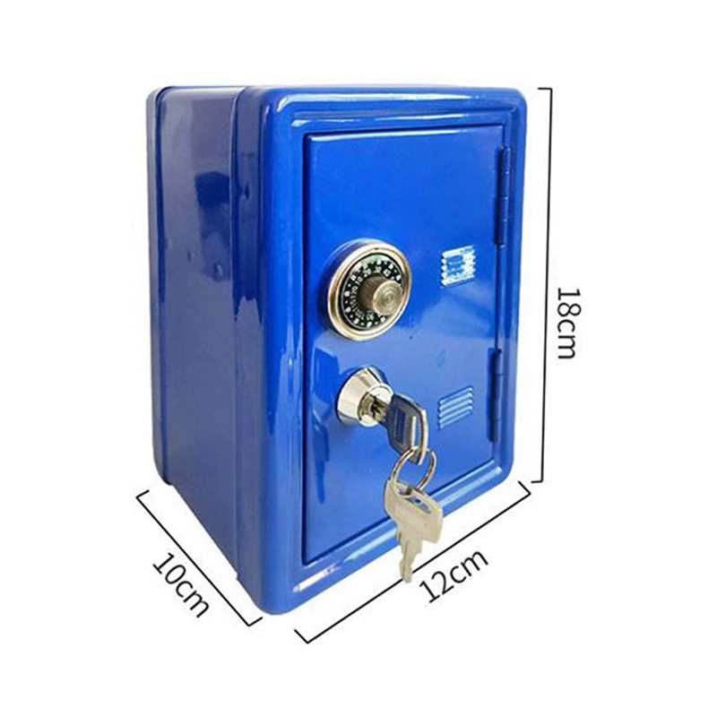 Hộp Sắt Mini Màu Đen Đựng Tiền Tiết Kiệm Để Bàn Trang Trí An Toàn Cho Bé Trai