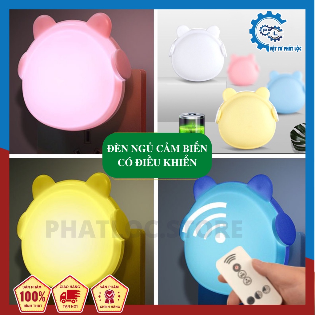 Đèn ngủ LED dễ thương, độc đáo - cảm biến ánh sáng, có remote và công tắc trang trí phòng, decor làm quà tặng | BigBuy360 - bigbuy360.vn