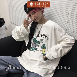 Áo Thun Tay Dài Nam Nữ Unisex - TD30 Cá Sấu EOVE - Có Màu Lính Cực Đẹp - Chất Thun Cotton Mềm Mát - Bum Shop Unisex