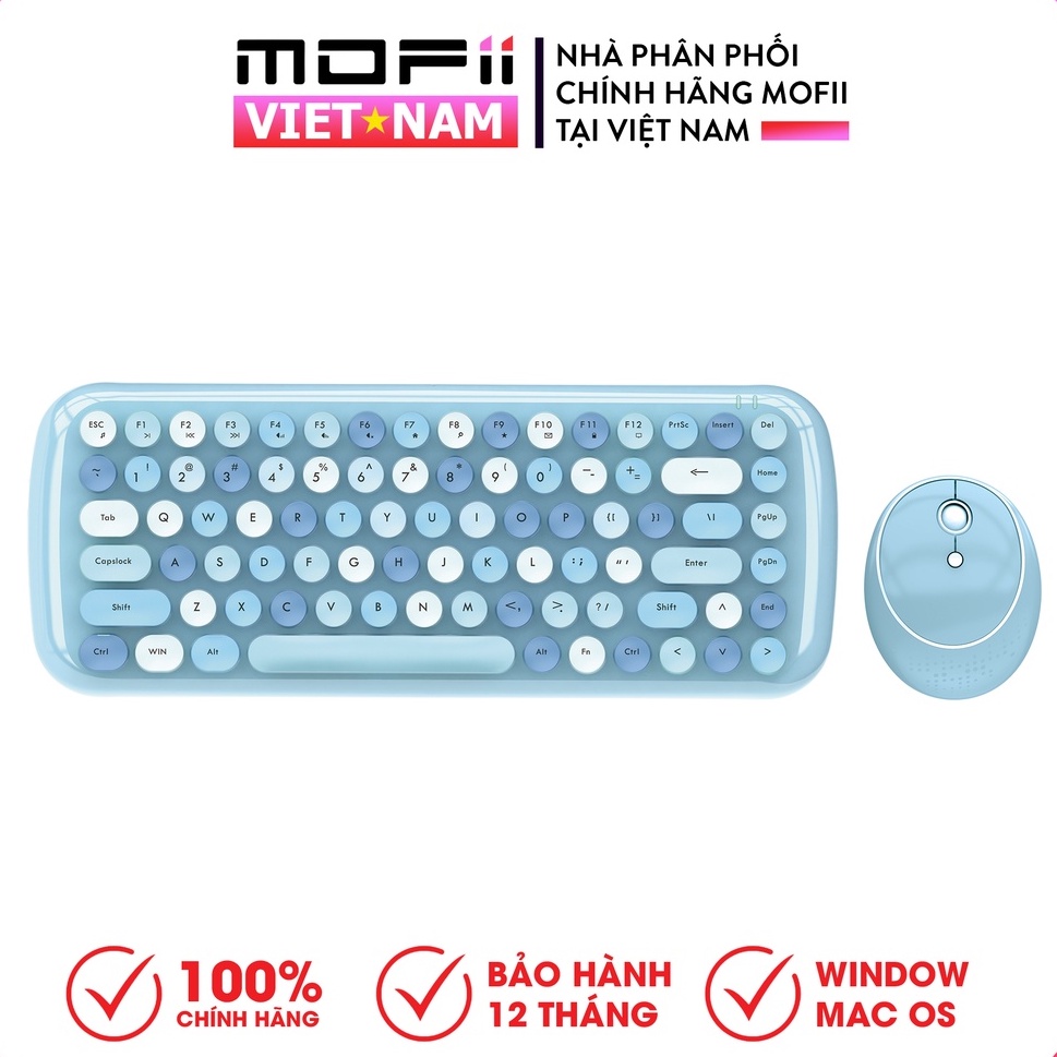 Combo Bàn Phím và Chuột Không Dây MOFII CANDY MIXED CHÍNH HÃNG Đa Sắc Màu. Tương thích cả Win, MacOs, iPad, iPhone, Tivi