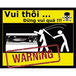 Combo 5 Decal Cảnh Báo Vui Nhộn Dán Hồ Cá
