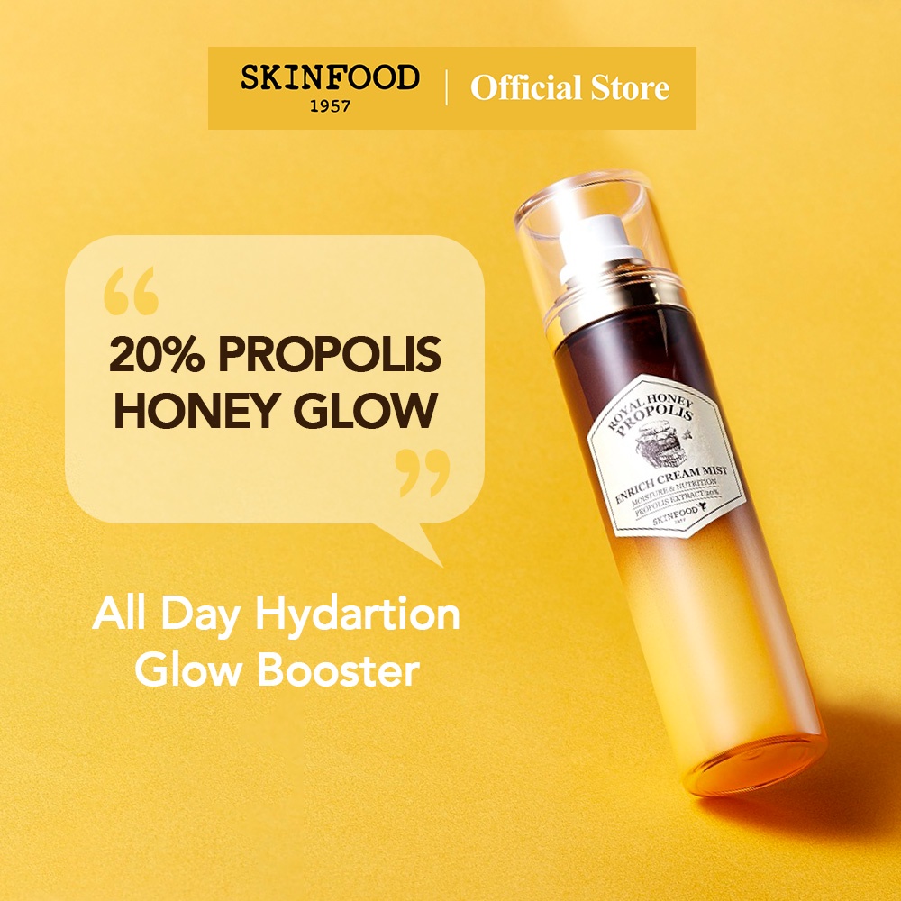 [SKINFOOD] keo ong mật ong chúa kem nước hoa hồng xịt khoáng dưỡng ẩm 120ml / lập tức dưỡng ẩm & bổ dưỡng / rào cản cường hóa / bóng bẩy và làn da khỏe mạnh / Royal Honey Cream Toner Mist