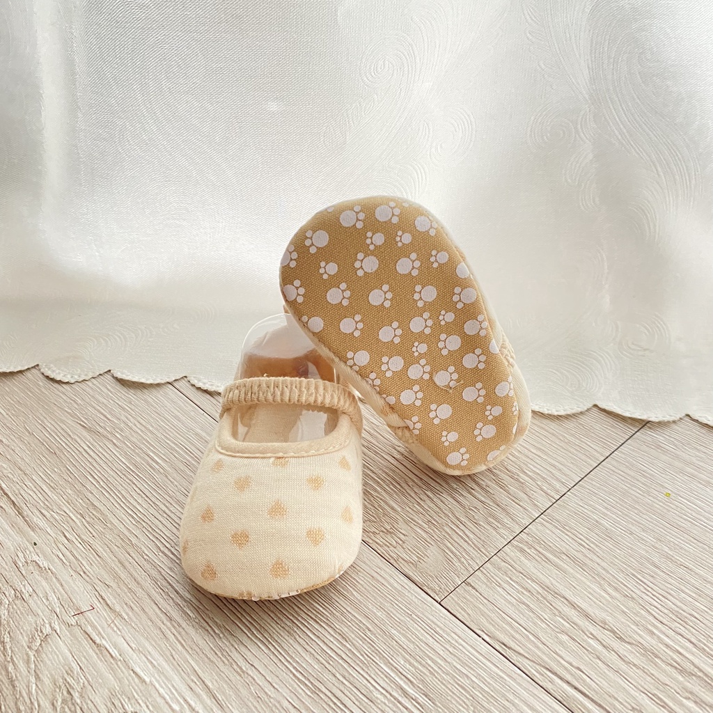 Giày tập đi cho bé đế mềm chống trơn trượt, vải sợi bông hữu cơ tự nhiên an toàn cho da của bé( kèm video, ảnh thật )001
