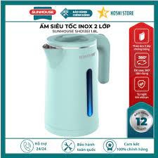 Ấm đun siêu tốc inox 2 lớp 1.8l sunhouse..