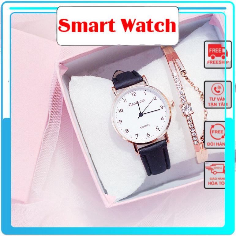 Đồng hồ thời trang nữ Candycat mặt số dây da nhung J44