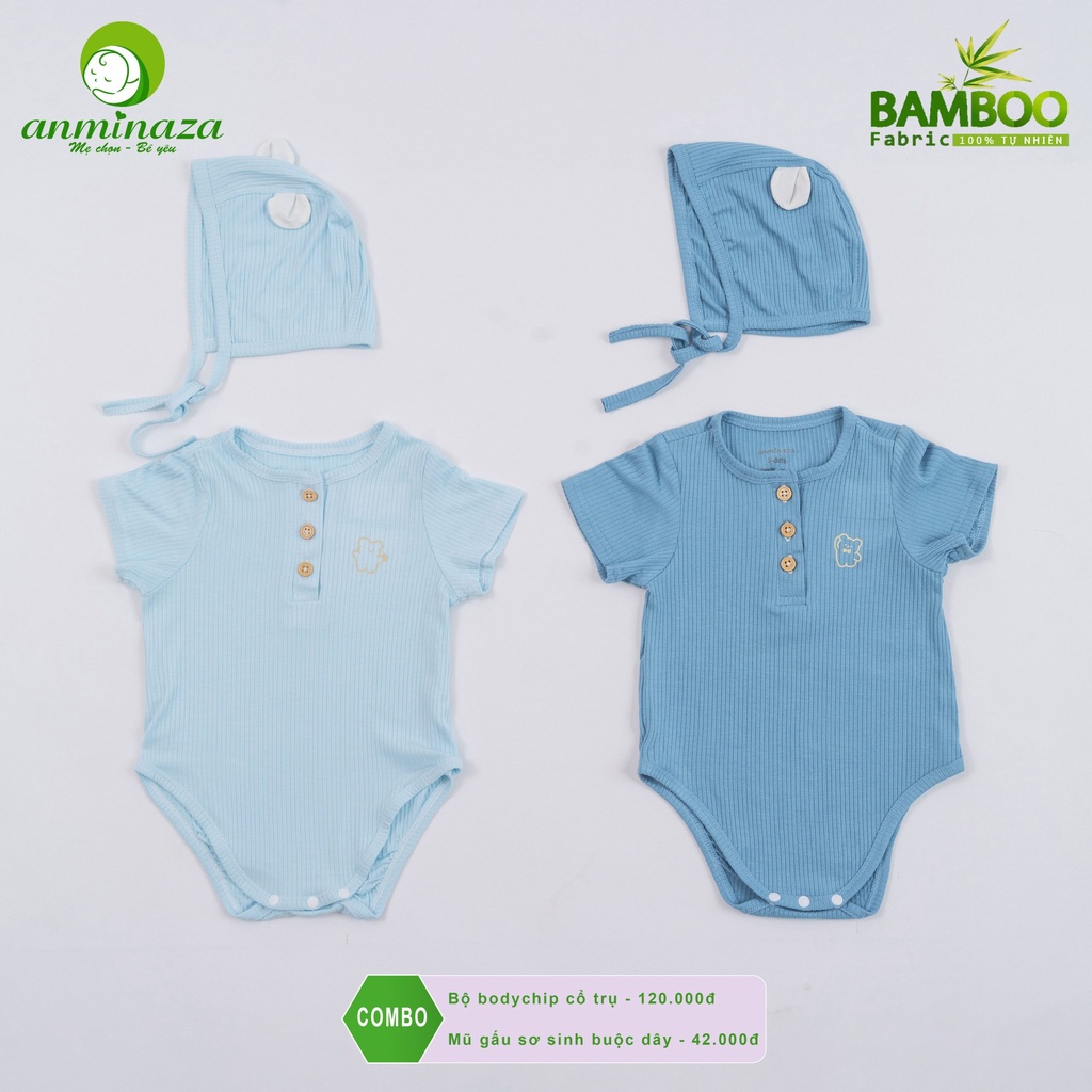 Body chip cho bé sơ sinh vải thun petit sợi tre mềm mại 0-12 tháng Anminaza Vietnam