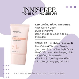 Kem chống nắng innisfree spf 50+/pa++++ 50ml