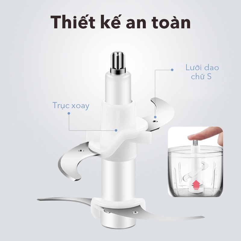 Máy xay đa năng SAMONO SW069 - Máy xay thịt cá và rau củ quả dung tích 1.8L công suất 350W - Bảo hành 12 tháng