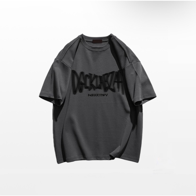 Áo Phông Cổ Tròn Phối Họa Tiết Chữ Hình Học Cá Tính, Chất Tici Mịn Thấm Hút Mồ Hôi Thoáng Mát Mã PH004