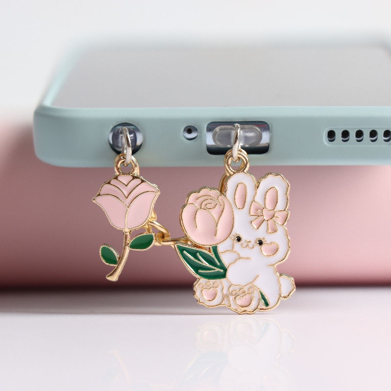 Nút Cắm Chống Bụi Cho Cổng Sạc Điện Thoại Di Động Hình Thỏ Hoạt Hình Dễ Thương
